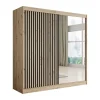 Meubella - Kledingkast Lisbon 2 - Eiken - 200 cm - Met spiegel