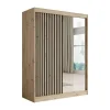 Meubella - Kledingkast Lisbon 2 - Eiken - 150 cm - Met spiegel