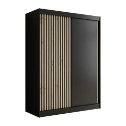 Schuifdeurkasten-Meubella - Kledingkast Lisbon - Zwart - 150 cm