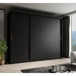 Meubella - Kledingkast Mandalin - Zwart - 250 cm