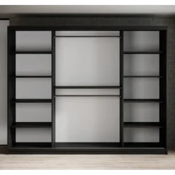Meubella - Kledingkast Mandalin - Zwart - 250 cm