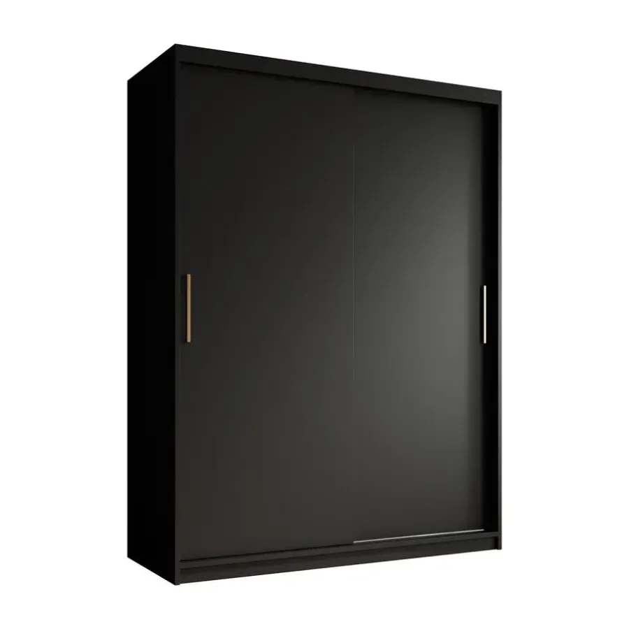 Schuifdeurkasten-Meubella - Kledingkast Mandalin - Zwart - 150 cm