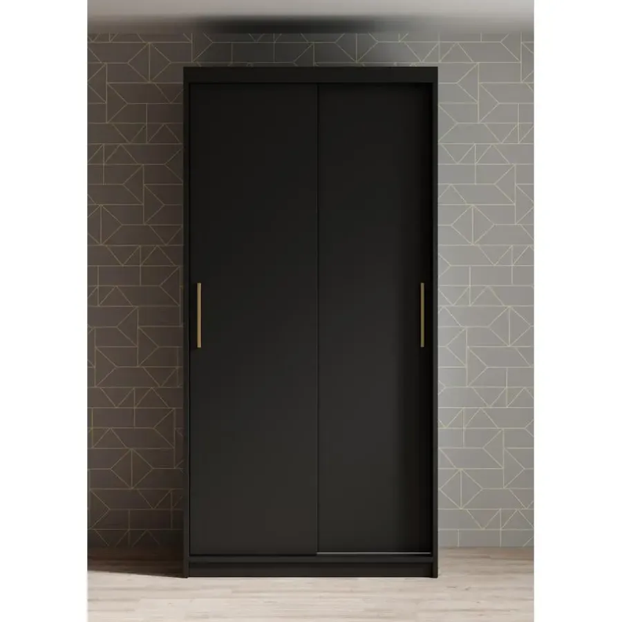 Kledingkasten|Kledingkasten-Meubella - Kledingkast Mandalin - Zwart - 100 cm