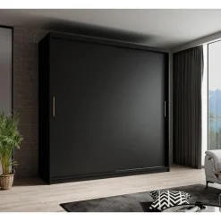 Meubella - Kledingkast Mandalin - Zwart - 200 cm