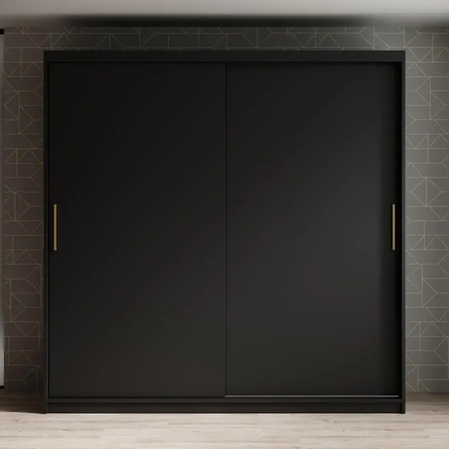 Meubella - Kledingkast Mandalin - Zwart - 200 cm