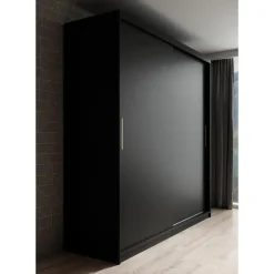 Meubella - Kledingkast Mandalin - Zwart - 200 cm