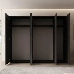 Meubella - Kledingkast Marquesa - Zwart - 250 cm