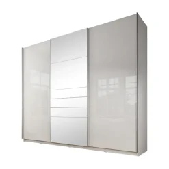 Meubella - Kledingkast Mariah 2 - Wit - 263 cm - Met spiegel