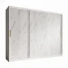 Schuifdeurkasten-Meubella - Kledingkast Marmer - Wit - 250 cm