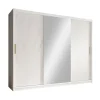 Meubella - Kledingkast Marmer 2 - Wit - 250 cm - Met spiegel