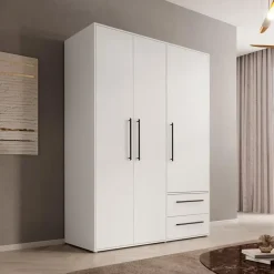 Kledingkasten|Kledingkasten-Meubella - Kledingkast Mayen - Wit - 145 cm