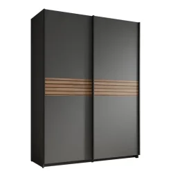 Schuifdeurkasten-Meubella - Kledingkast Mendoza - Antraciet - 150 cm