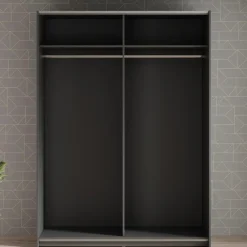 Schuifdeurkasten-Meubella - Kledingkast Mendoza - Antraciet - 150 cm