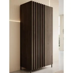 Kledingkasten|Kledingkasten-Meubella - Kledingkast Paz - Donkerbruin eiken - 92 cm