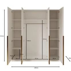 Draaideurkasten-Meubella - Kledingkast Sabre - Eiken - 200 cm