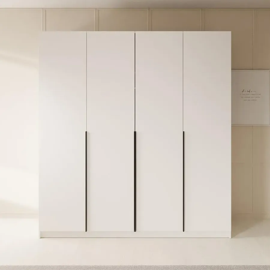 Draaideurkasten-Meubella - Kledingkast Sabre - Wit - 200 cm