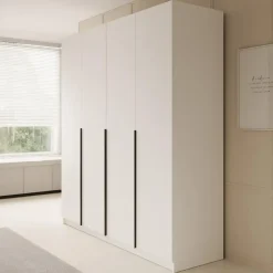 Draaideurkasten-Meubella - Kledingkast Sabre - Wit - 200 cm