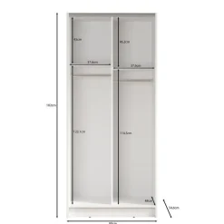 Schuifdeurkasten-Meubella - Kledingkast Salta - Zwart - 80 cm - Met spiegel
