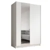 Schuifdeurkasten-Meubella - Kledingkast Salta - Wit - 120 cm - Met spiegel
