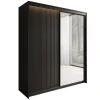 Meubella - Kledingkast Timoteo - Zwart - 200 cm - Met spiegel