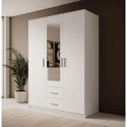 Draaideurkasten-Meubella - Kledingkast Tyko - Wit - 150 cm