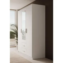 Draaideurkasten-Meubella - Kledingkast Tyko - Wit - 150 cm
