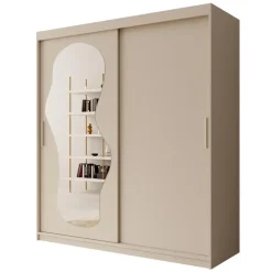 Kledingkasten|Kledingkasten-Meubella - Kledingkast Ulysses - Beige - 180 cm - Met spiegel