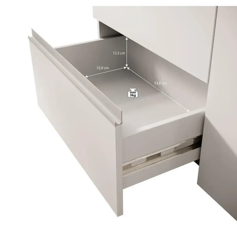 Meubella - Kledingkast Walter - Eiken - Grijs - 170 cm