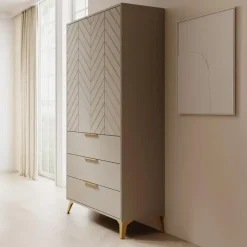 Meubella - Kledingkast Xiano - Beige - 103 cm