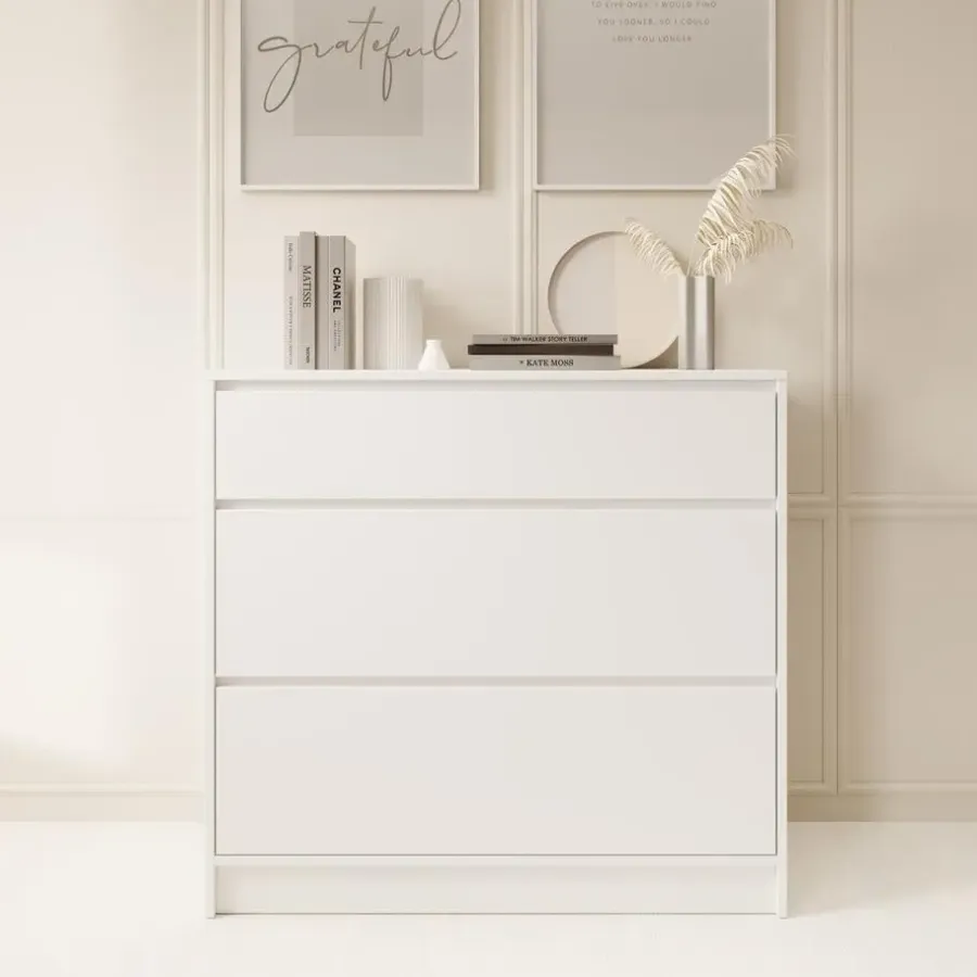 Meubella - Ladekast Brett - Wit - 99 cm