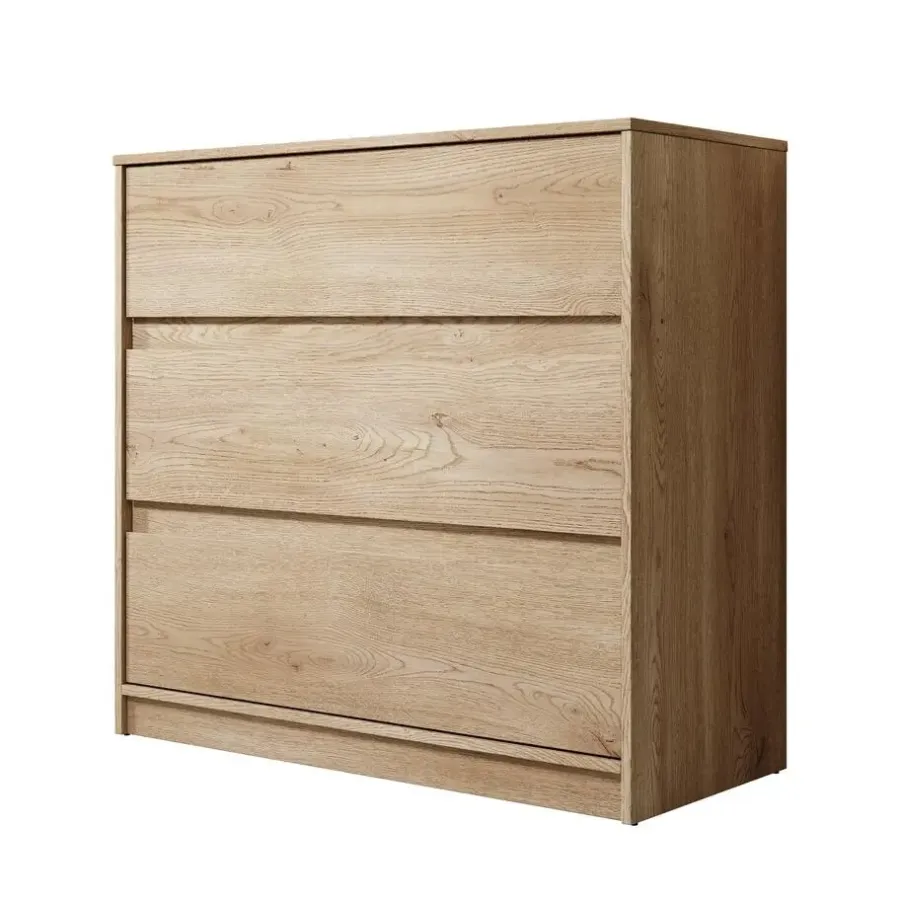 Ladekasten|Ladekasten-Meubella - Ladekast Cuarto - Eiken - 91 cm