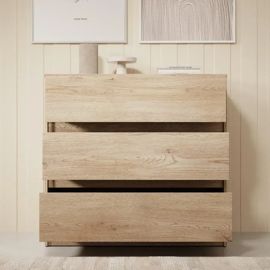 Ladekasten|Ladekasten-Meubella - Ladekast Cuarto - Eiken - 91 cm