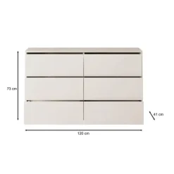 Ladekasten|Ladekasten-Meubella - Ladekast Gideon - Wit - 120 cm