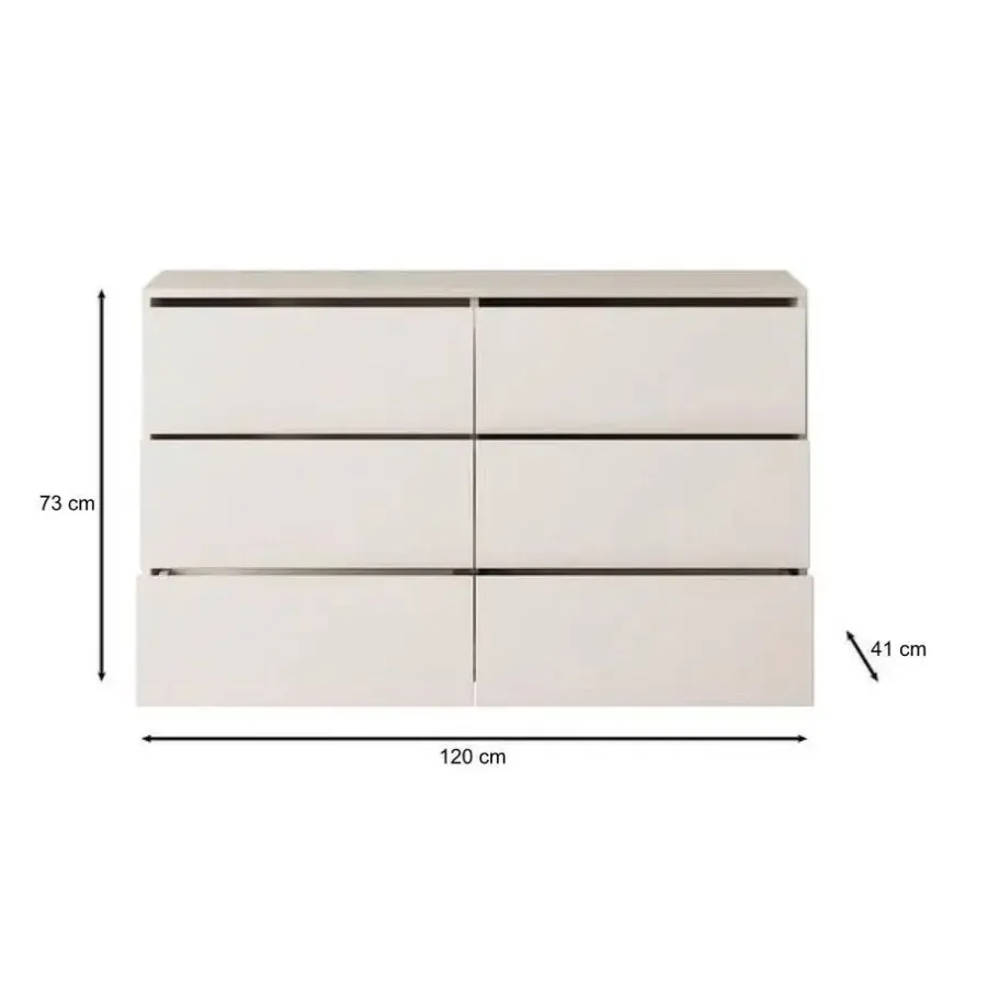 Ladekasten|Ladekasten-Meubella - Ladekast Gideon - Wit - 120 cm