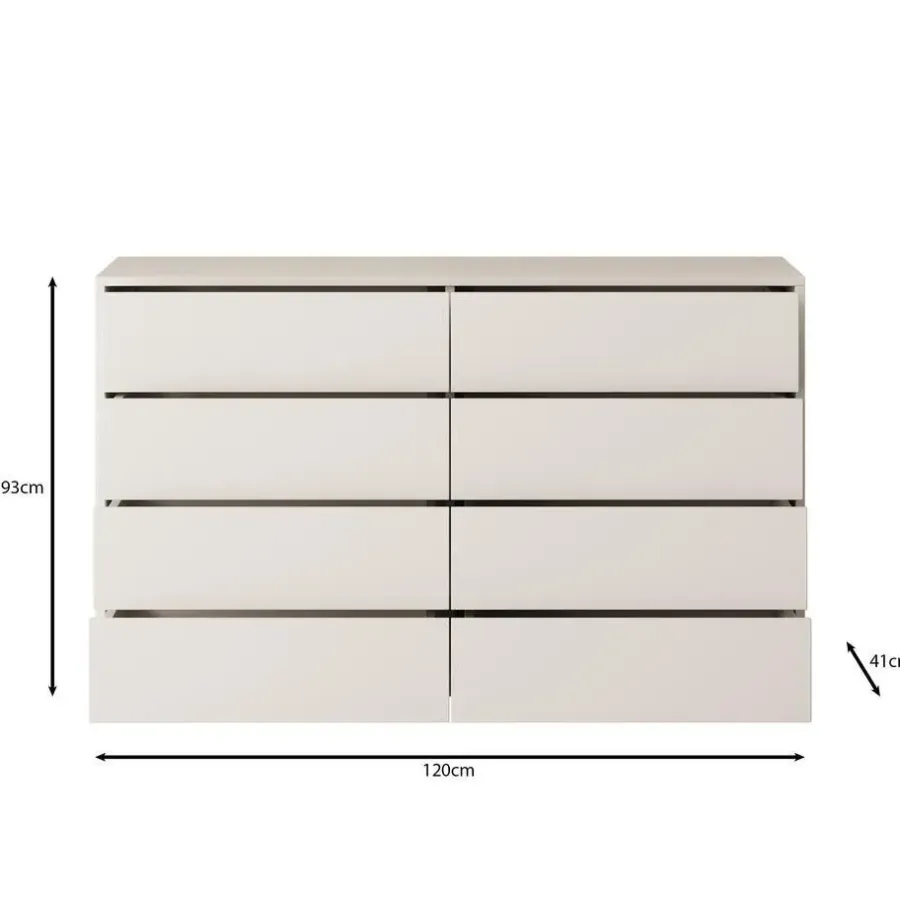 Meubella - Ladekast Gideon 2 - Beige - 120 cm