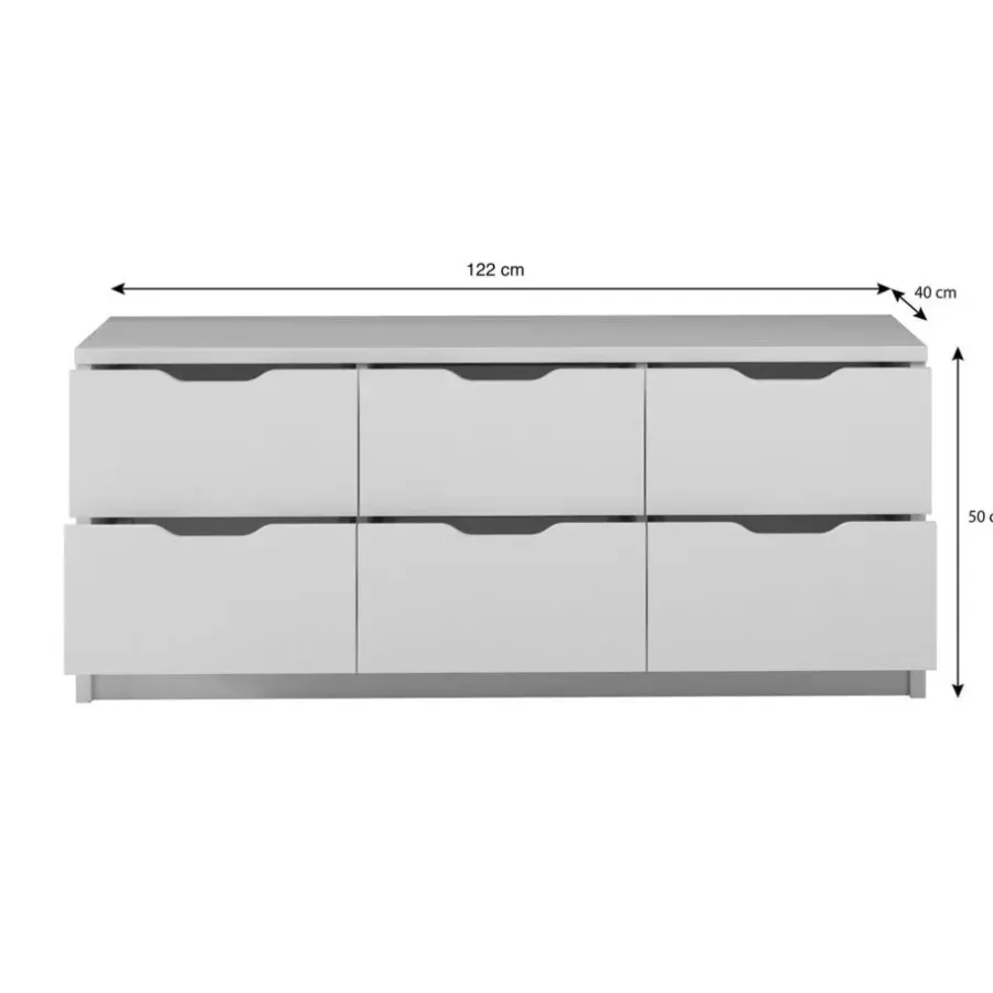 Meubella - Ladekast Kennedy - Wit - 120 cm