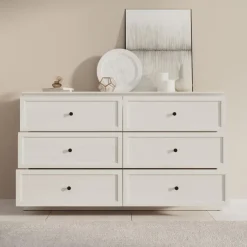 Meubella - Ladekast Leroy - Wit eiken - 146 cm
