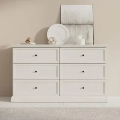 Meubella - Ladekast Leroy - Wit eiken - 146 cm