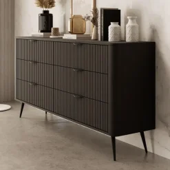 Meubella - Ladekast Lima - Zwart - 163 cm