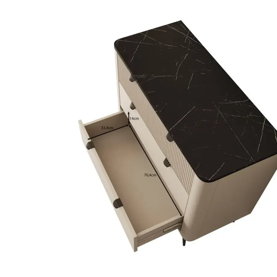 Ladekasten|Ladekasten-Meubella - Ladekast Mace - Beige - 90 cm