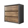 Meubella - Ladekast Monaco - Eiken - Grijs - 90 cm