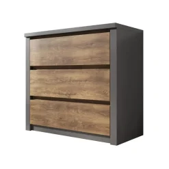 Meubella - Ladekast Monaco - Eiken - Grijs - 90 cm