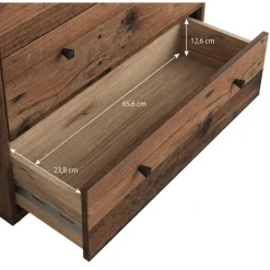 Meubella - Ladekast Tonga - Old wood - 74 cm