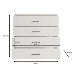 Ladekasten|Ladekasten-Meubella - Ladekast Vidor - Eiken - 93 cm