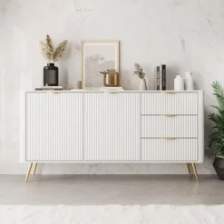 Dressoirs-Meubella - Lima - Dressoir - Wit - 163 cm