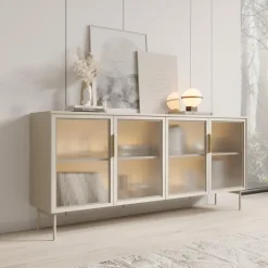 Meubella - Lomo - Dressoir - Beige - 181 cm