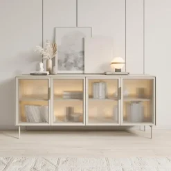 Meubella - Lomo - Dressoir - Beige - 181 cm