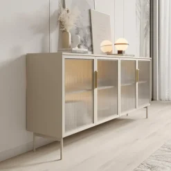 Meubella - Lomo - Dressoir - Beige - 181 cm