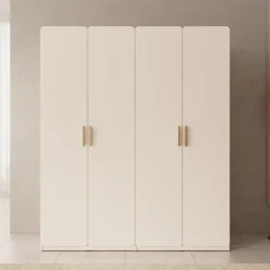 Meubella - Luzon - Kledingkast 4 deurs - Beige - 179x58x210 cm