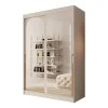 Meubella - Moniq - Kledingkast met schuifdeuren - Beige - 150x65x215 cm
